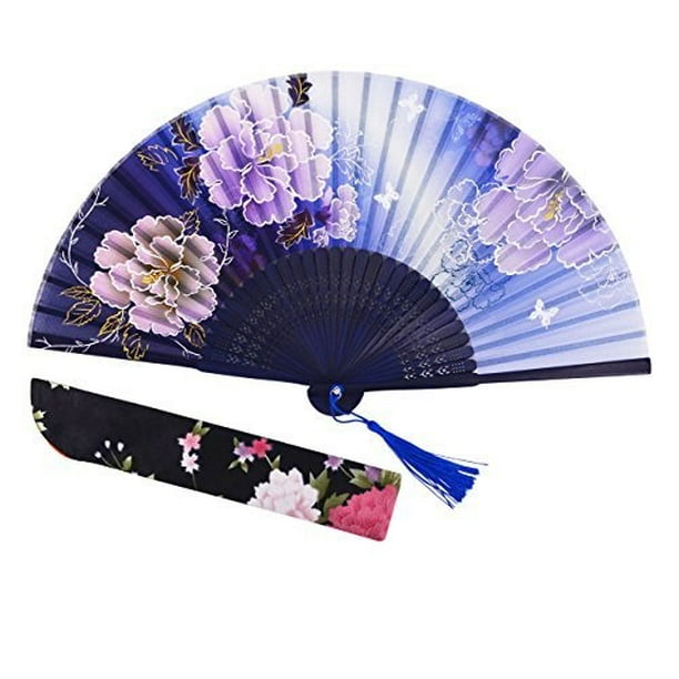 Chinease//Japanese Handheld Fan Bamboo Fan Dance Fan Gift Fan Craft Fan Amajiji Large Folding Hand Fan Rave Festival Accessories for Women Men Feather